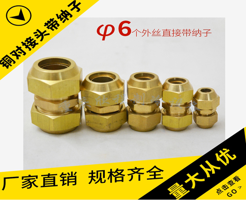 德宏铜对接 φ6个外丝直接带纳子